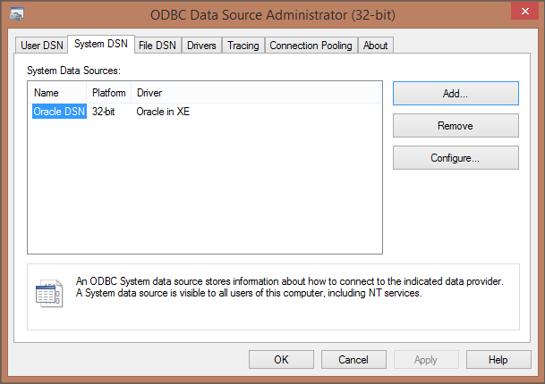 Create Dsn For Oracle