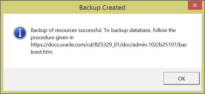 Backup Utility Oracle Success