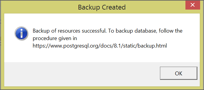 Backup Utility PostgreSQL Success
