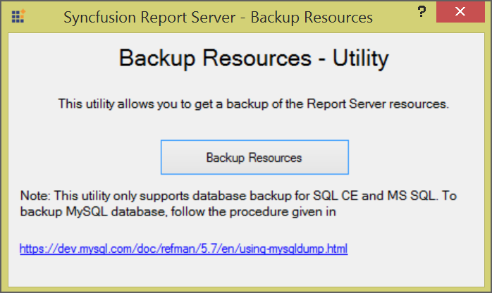 Backup Utility MySQL