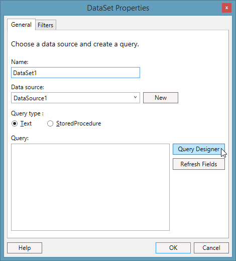 Enter the query directly with Query Textbox or Use Query Designer