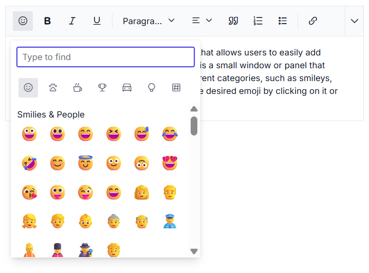 Angular Rich Text Editor Emoji Picker