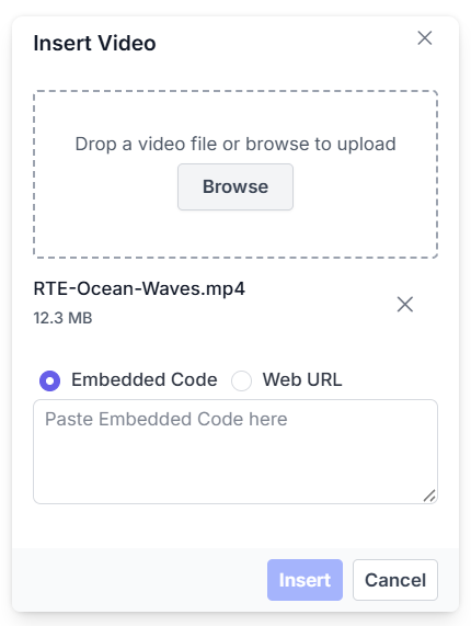 Angular Rich Text Editor Video delete