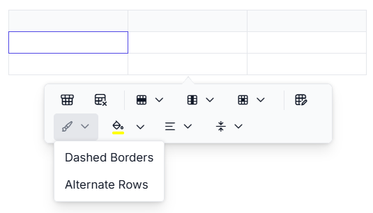 Rich Text Editor table styles