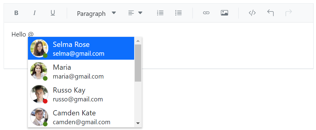 ASP.NET Core mention integration 