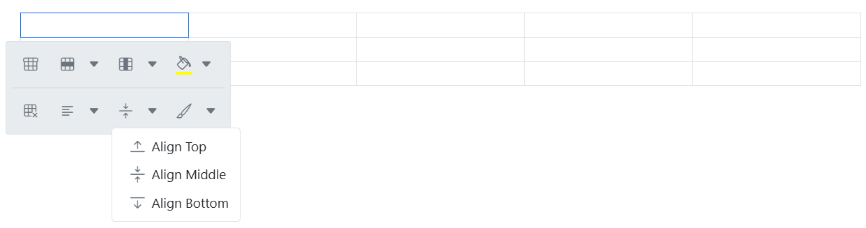 Rich Text Editor table vertical alignment