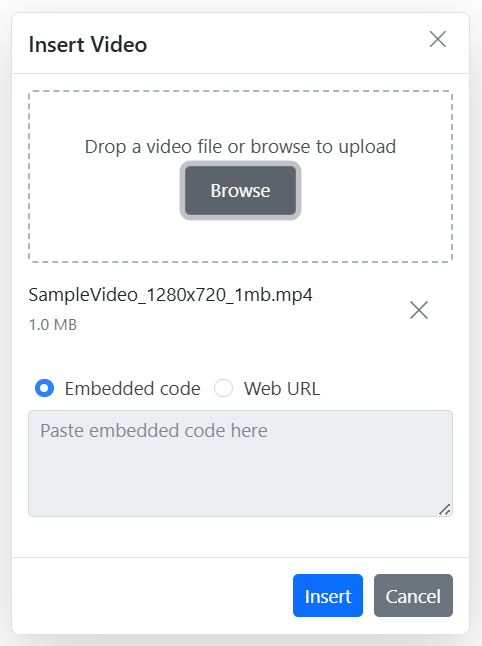 Rich Text Editor Video delete