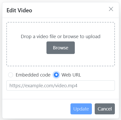 Rich Text Editor Web Video replace