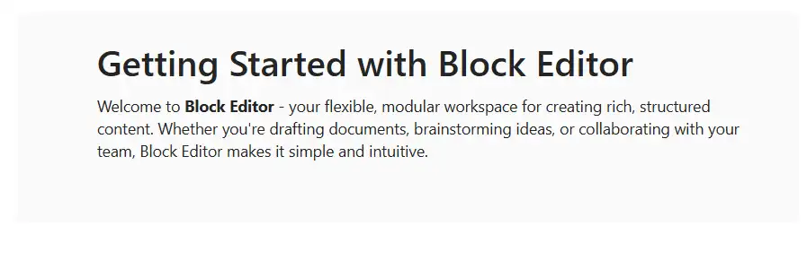 Blazor BlockEditor Default.