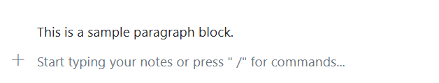 Blazor Block Editor Paragraph placeholder