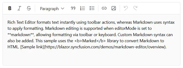Blazor Markdown Editor Component