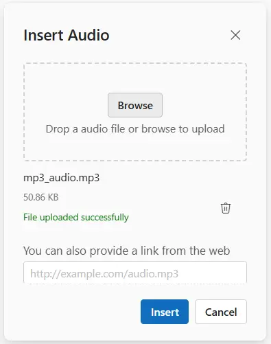 Blazor RichTextEditor remove audio