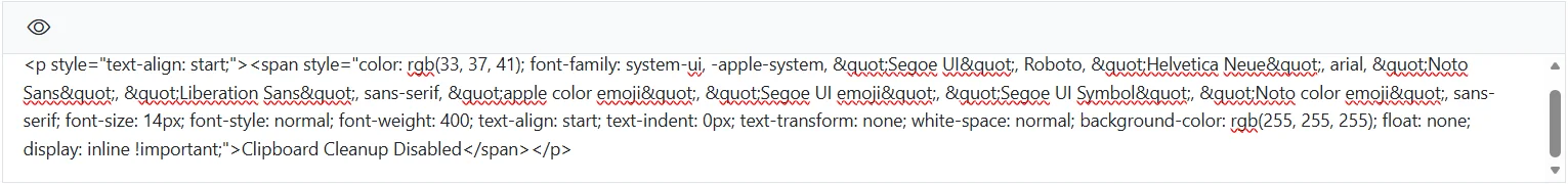Blazor RichTextEditor with clipboard cleanup disabled