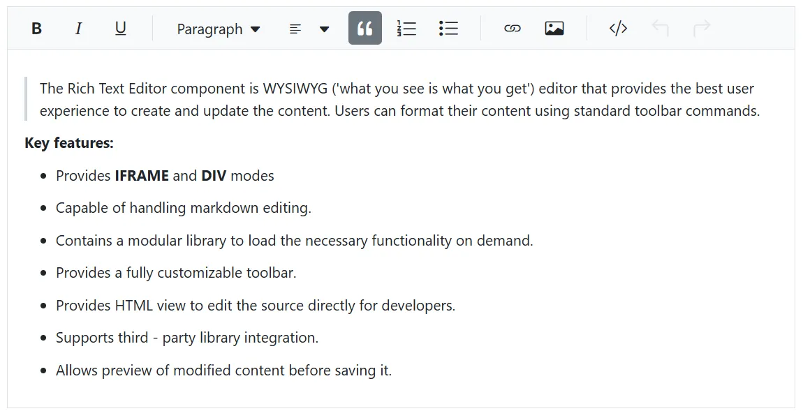 Blazor RichTextEditor with Custom Format