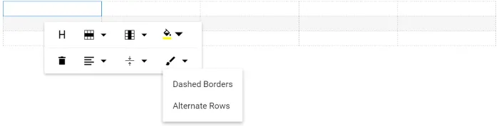 Blazor RichTextEditor displaying table styles