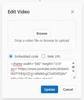 Blazor RichTextEditor embed video replace