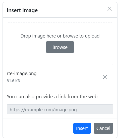 Rich Text Editor Image delete