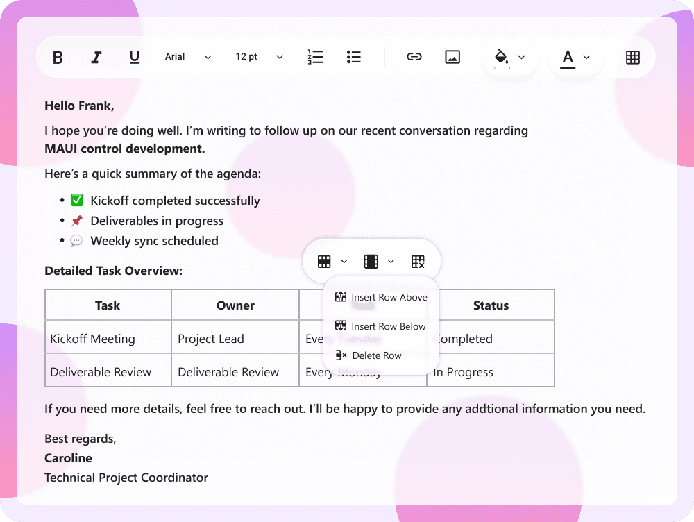 Rich Text Editor with Liquid Glass Effect
