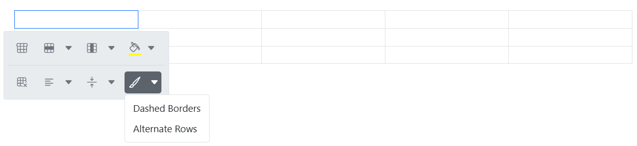 Rich Text Editor table styles