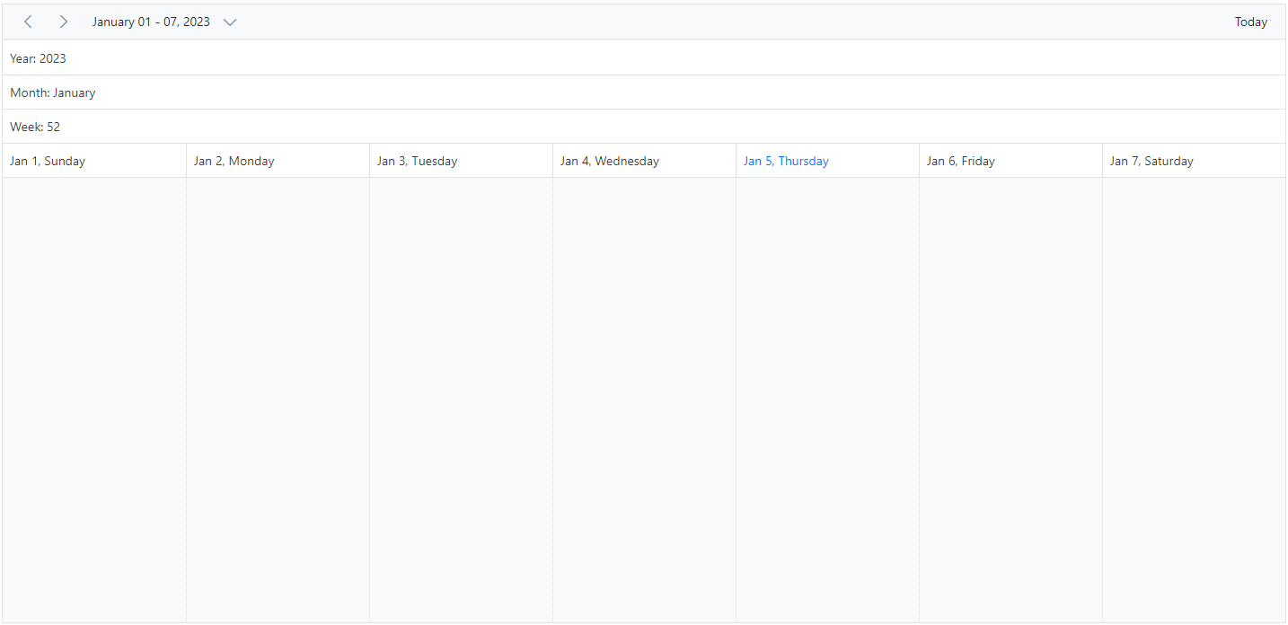 Display customize header rows using template