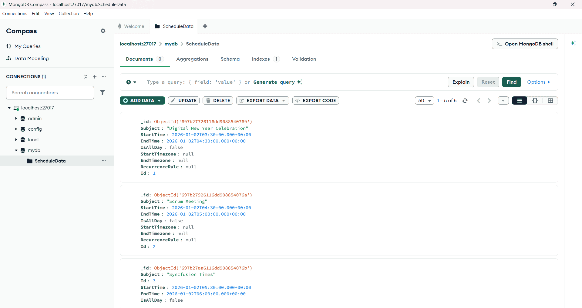 Backend DB Records