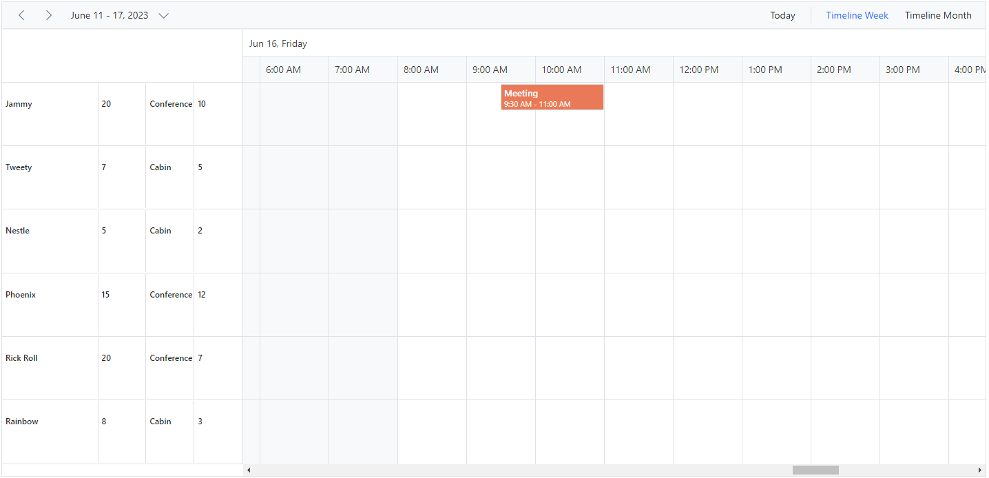 Schedule with Multiple columns