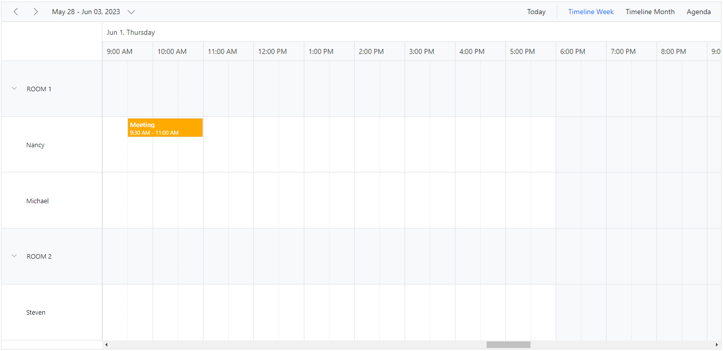Timeline Resource view