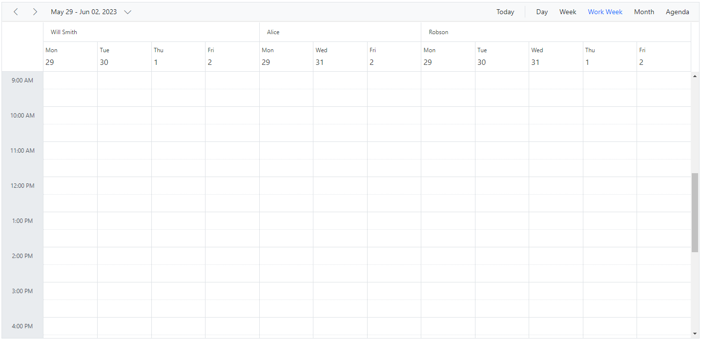 Resources with Different Workdays