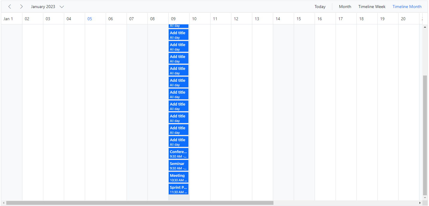 Timeline Month View
