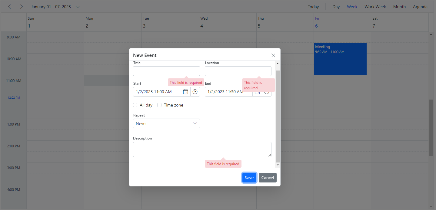 Editor window with Validation