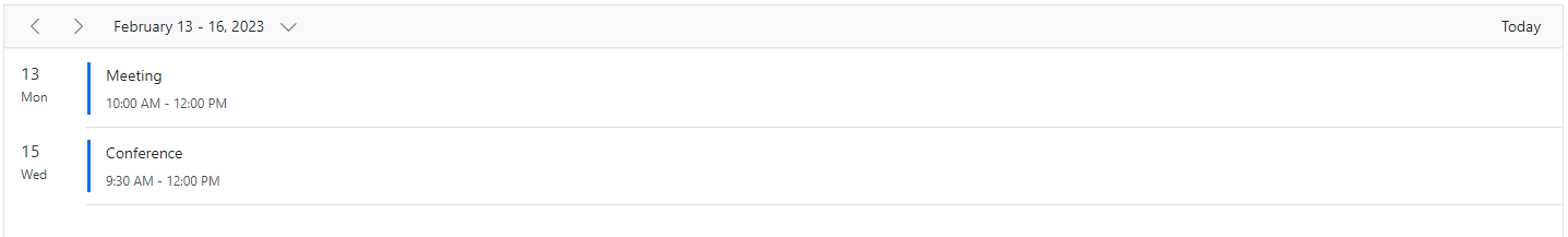 Displaying Agenda View