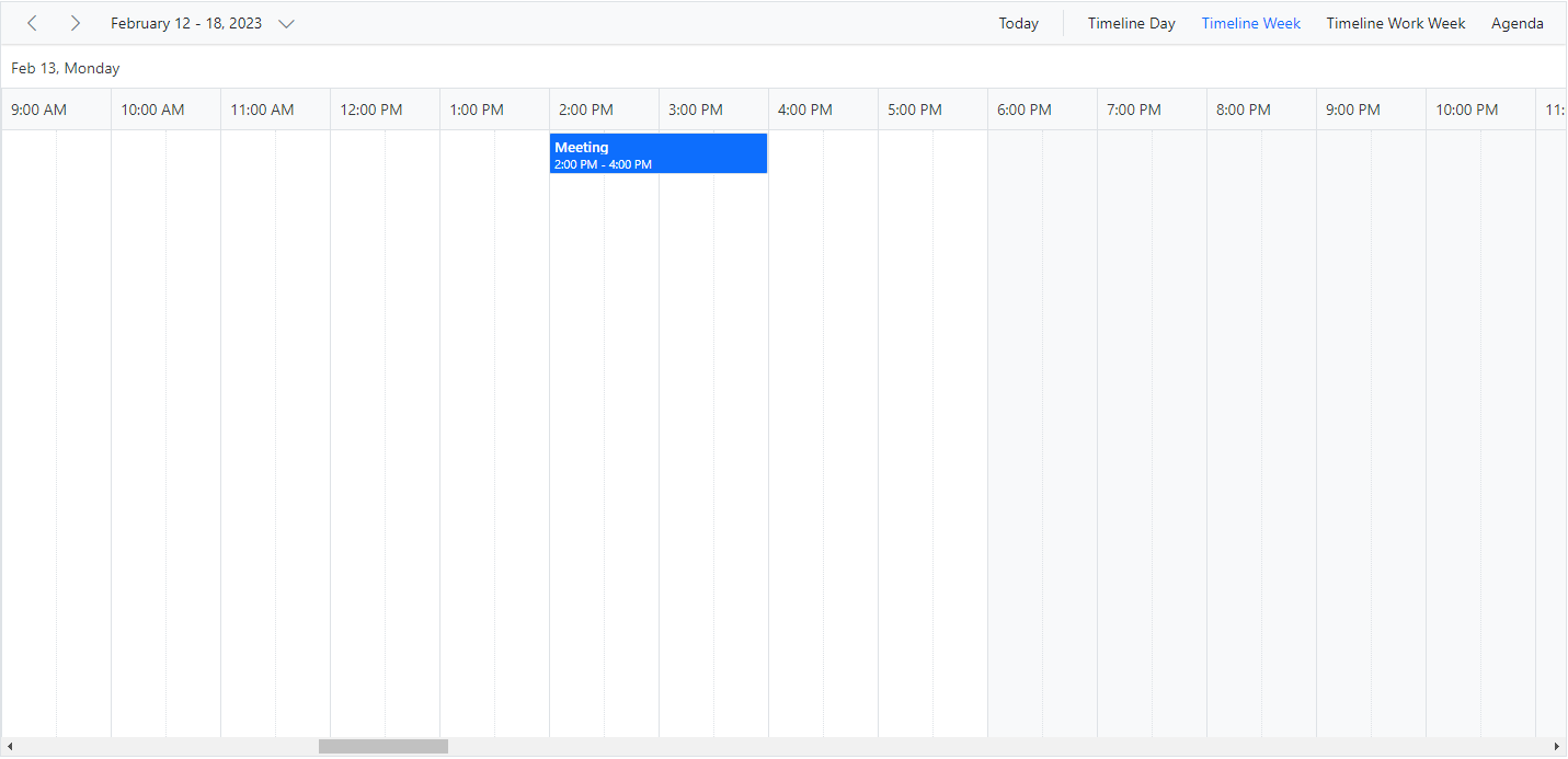 Displaying Timeline Week View