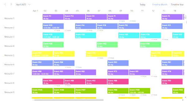 Displaying Virtual Scrolling in Schedule