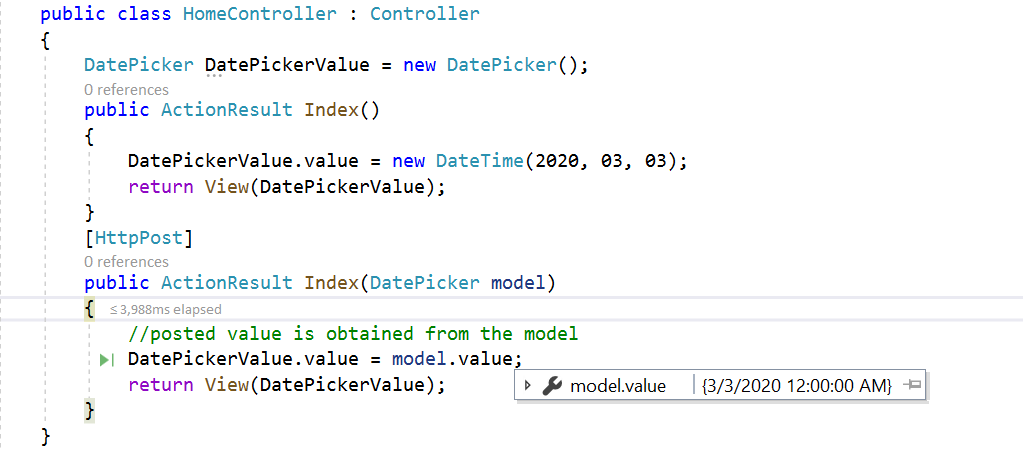 DatePickerFor Component in ASP.NET MVC