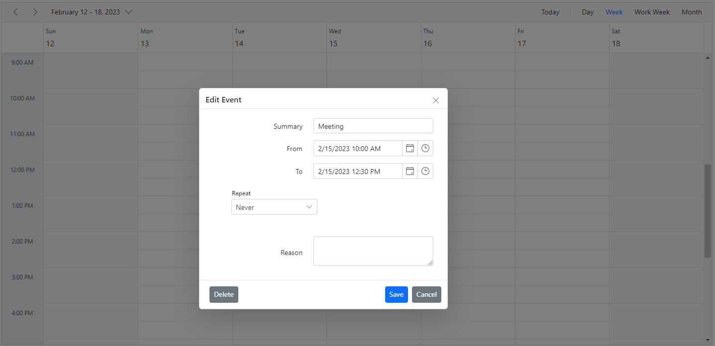 Display Recurrence Options Within Editor Template in ASP.NET Core Scheduler