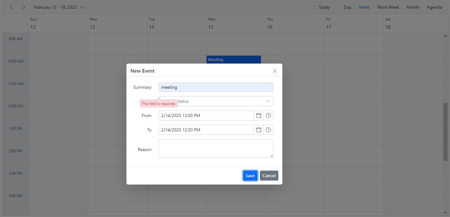 Display Apply Validations Editor Template Fields in ASP.NET Core Scheduler