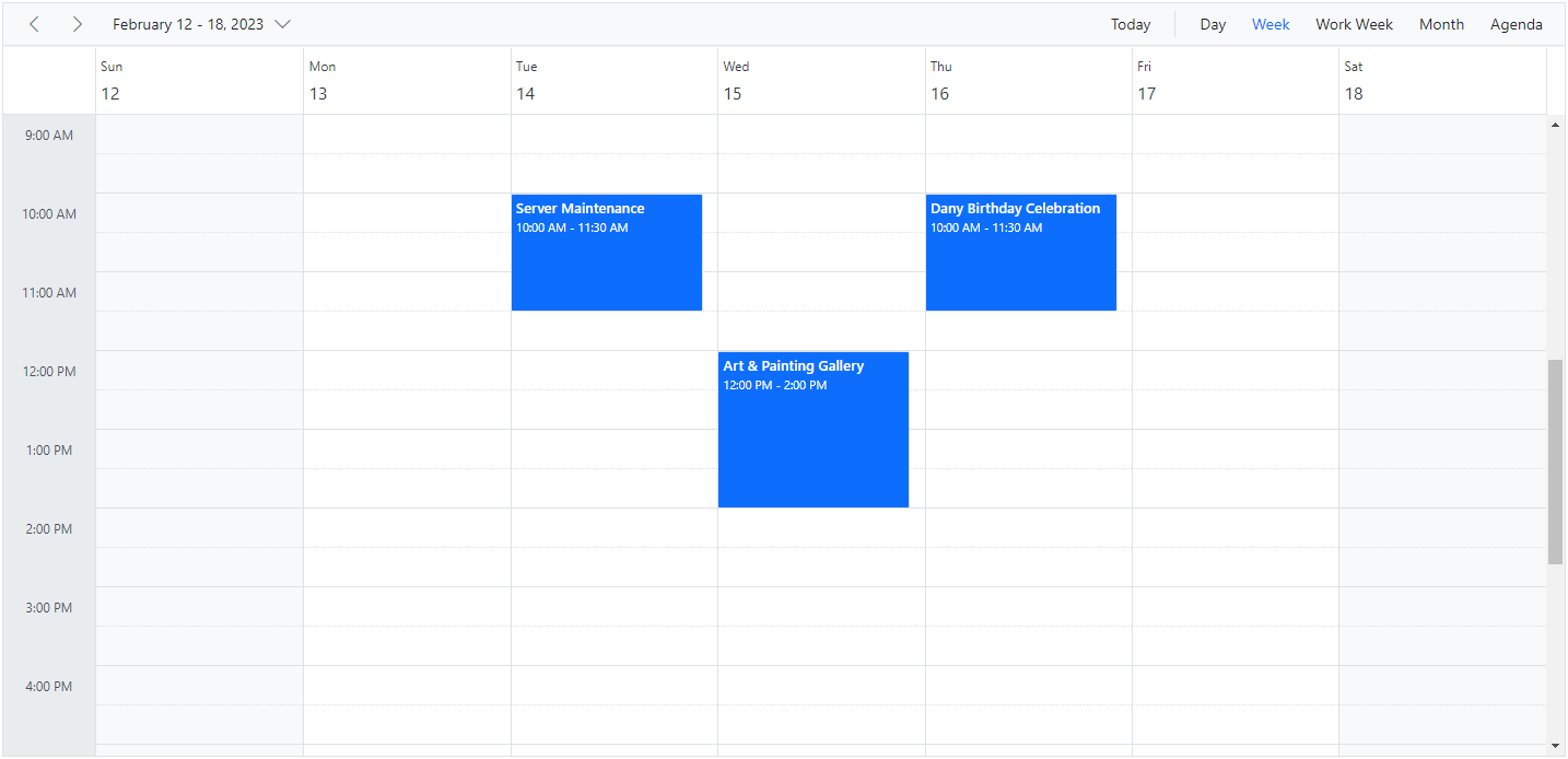 Display Customizing Event Tooltip Using Template in ASP.NET Core Scheduler