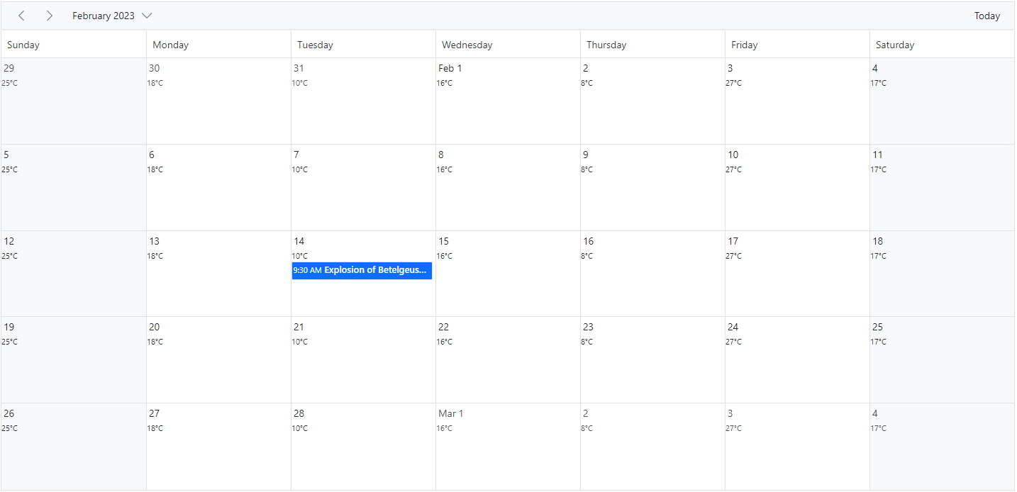 Display Date Header Customization with Render Cell in ASP.NET Core Scheduler