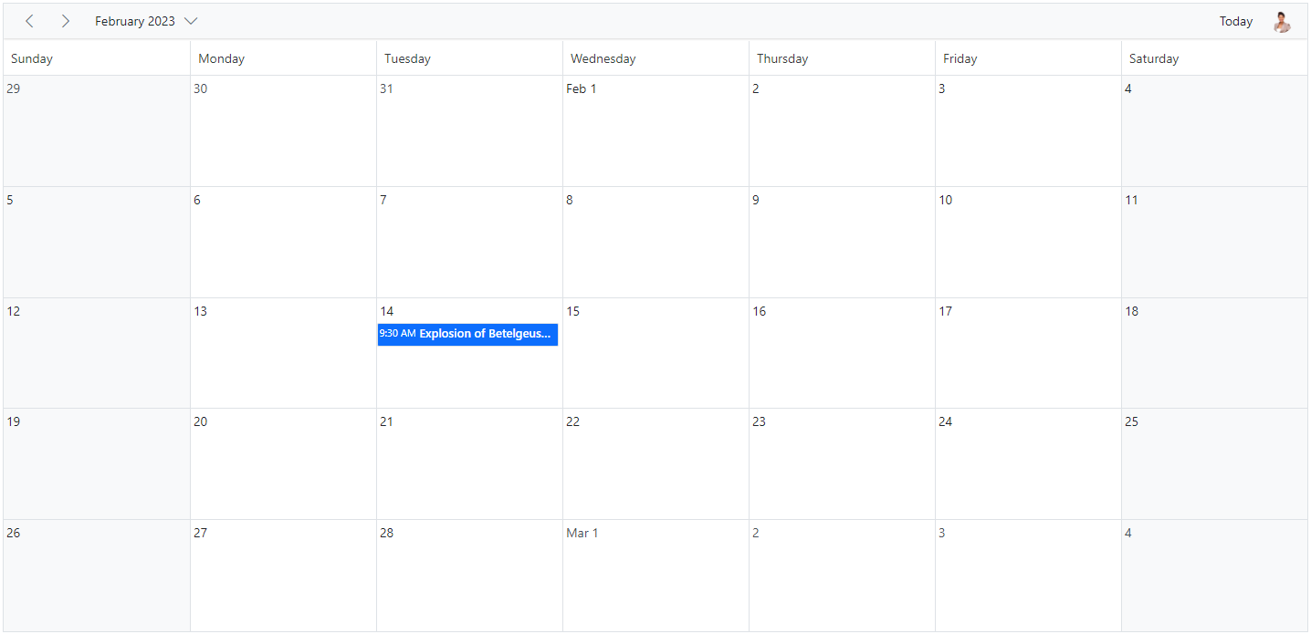Display Customizing Header Bar in ASP.NET Core Scheduler