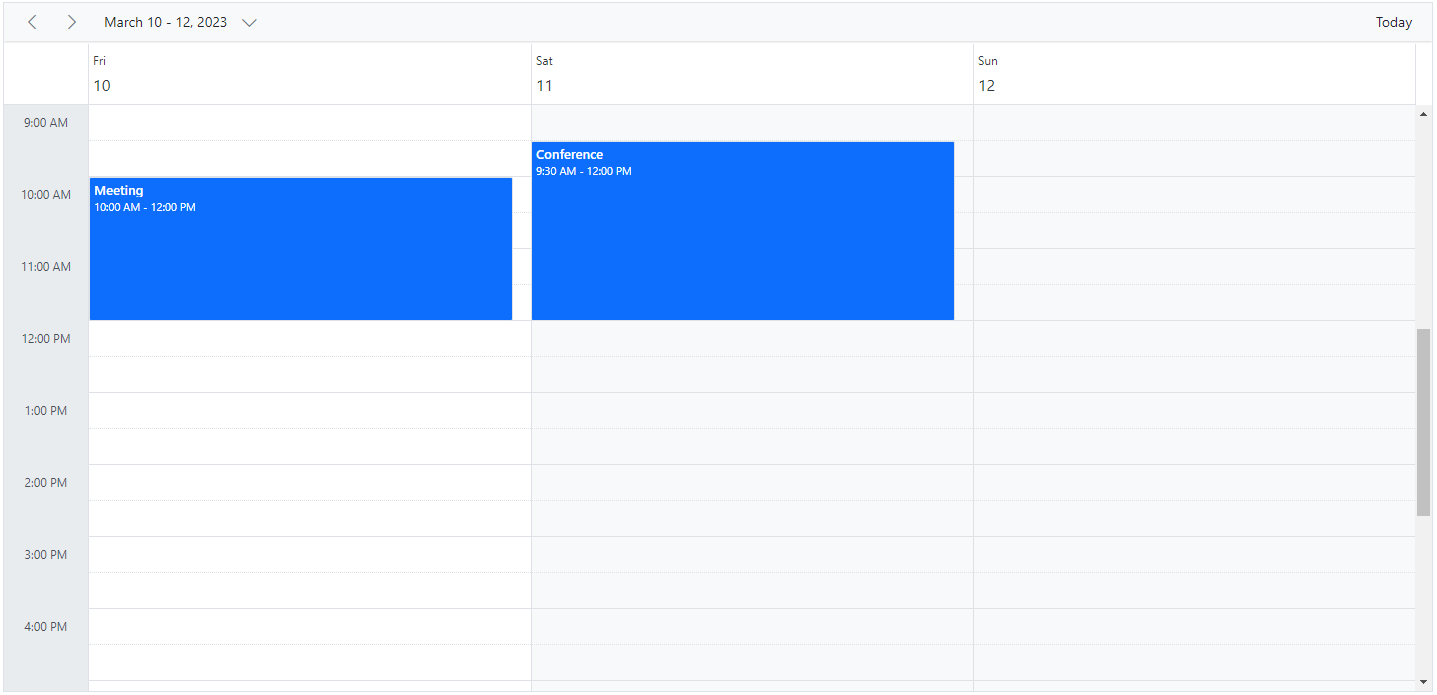Displaying Day View in ASP.NET Core Scheduler