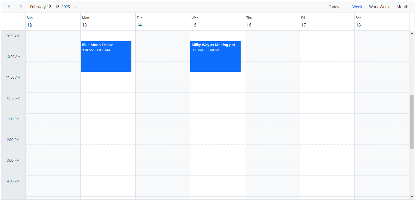 Display Set Working Days in ASP.NET Core Scheduler