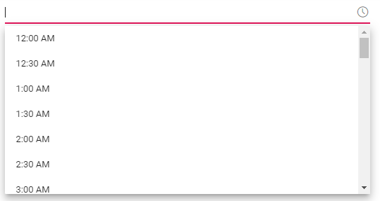 ASP.NET Core TimePicker Control