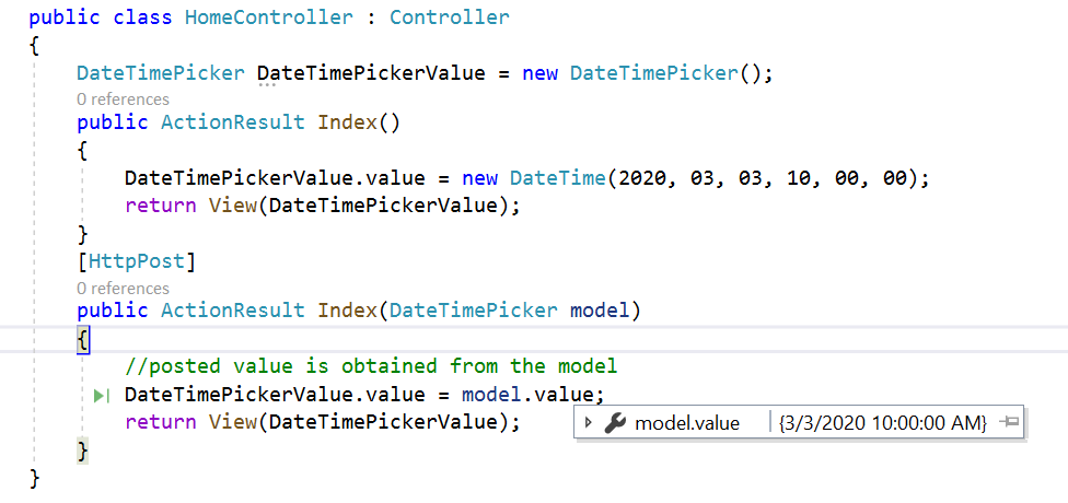 DateTimePickerFor Component in ASP.NET MVC