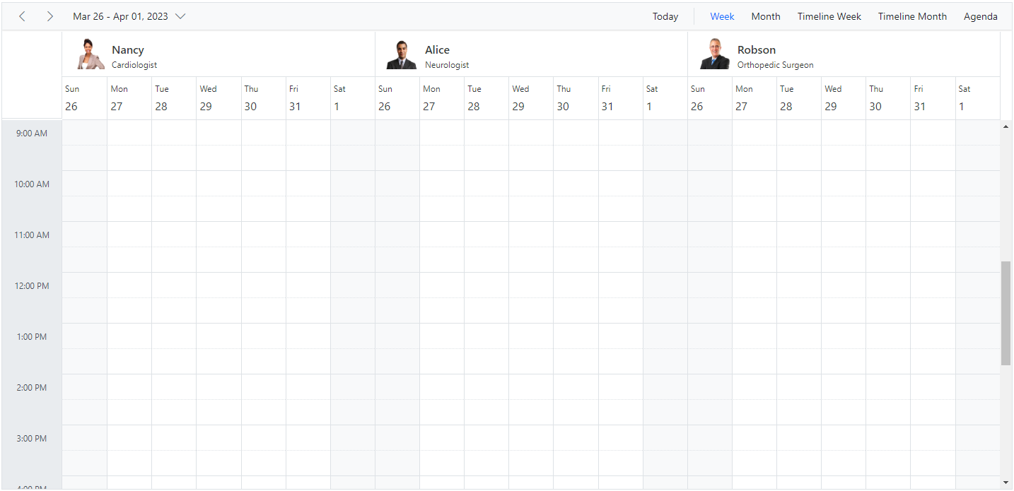 Resource Header Customization in ASP.NET MVC Scheduler