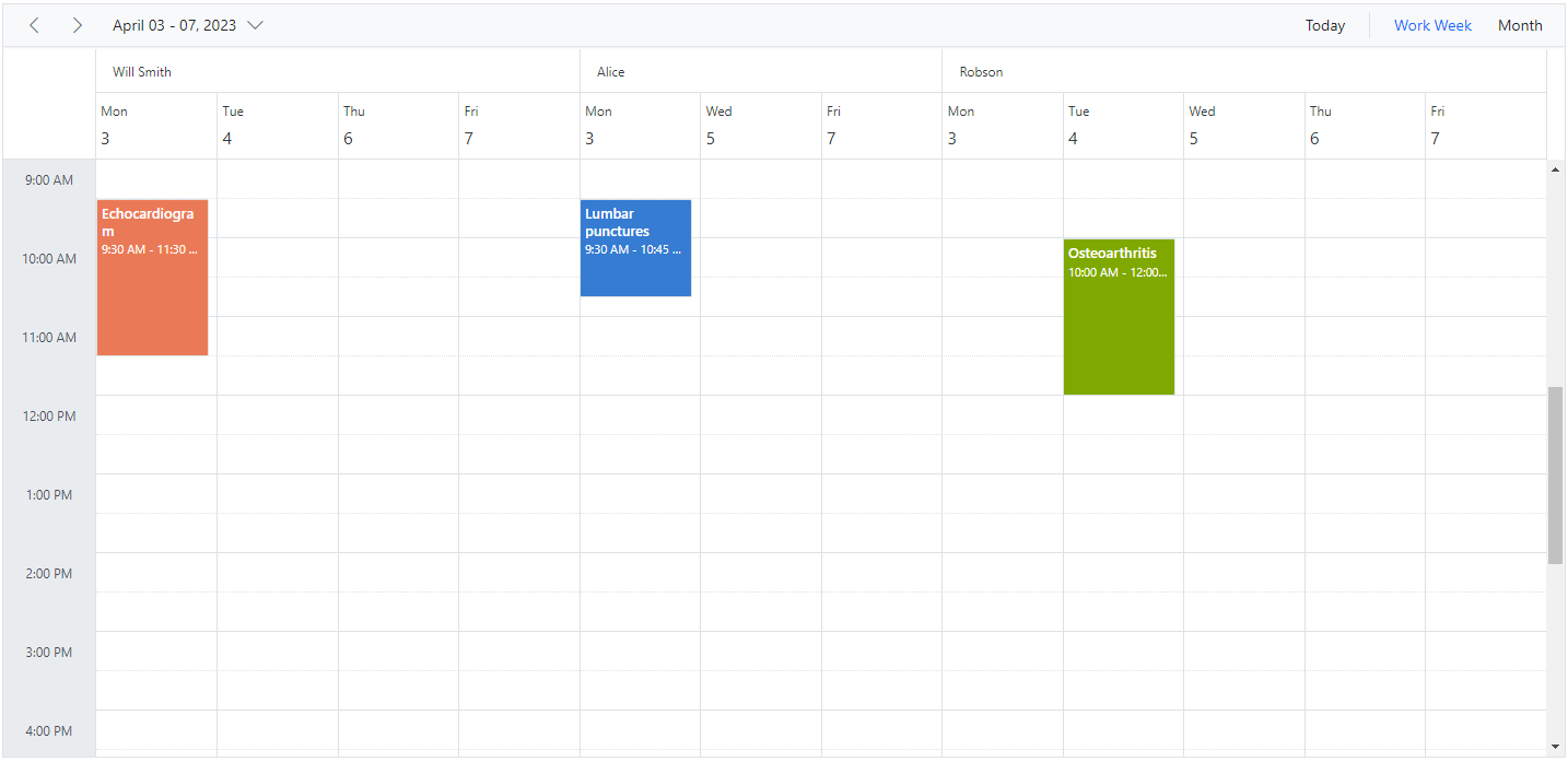 Set Different Work Days in ASP.NET MVC Scheduler