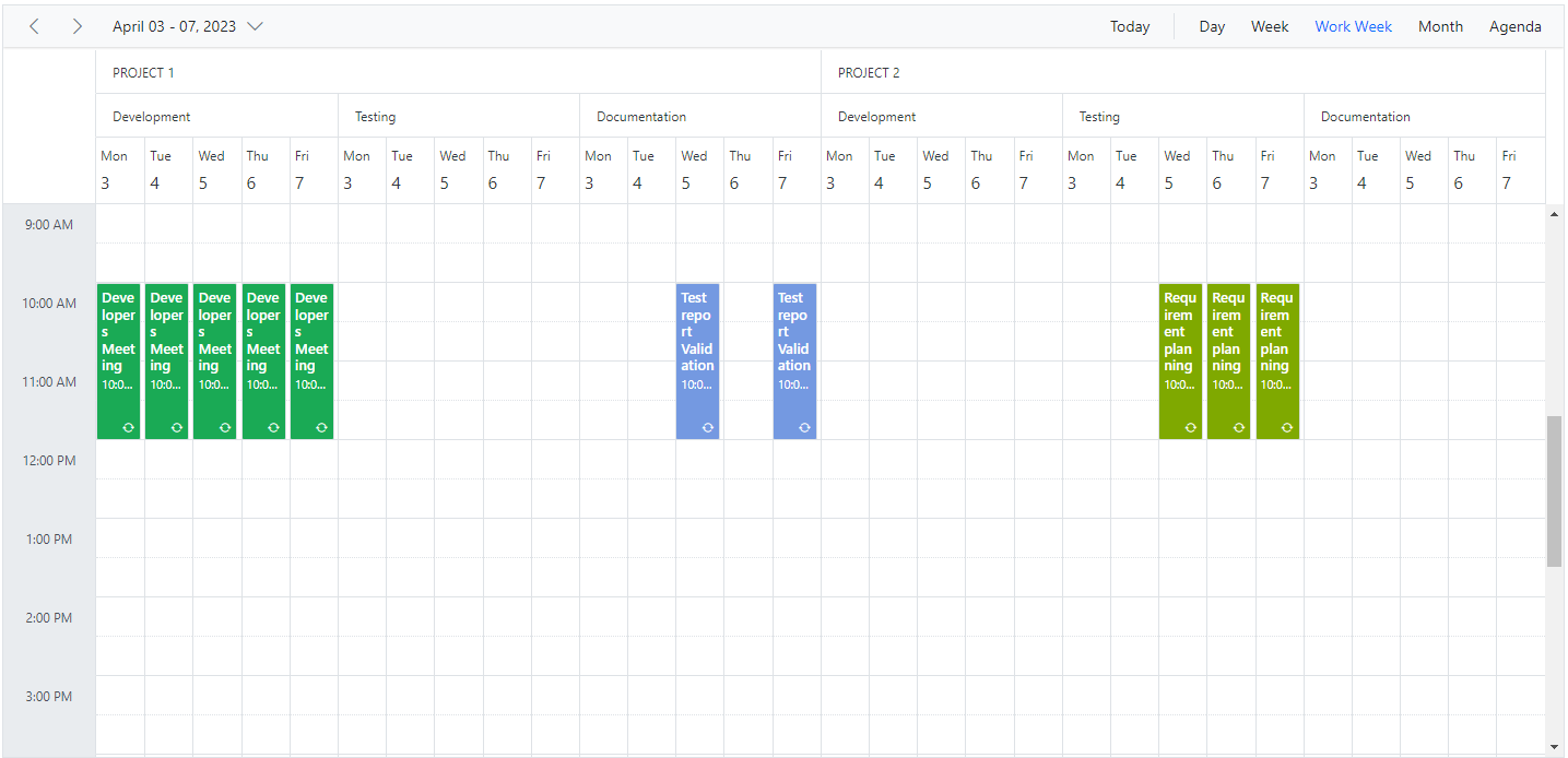 One-to-One grouping in ASP.NET MVC Scheduler