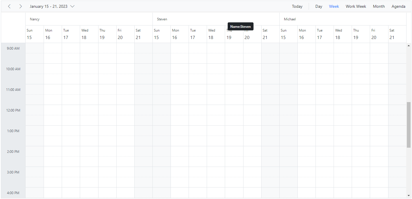 Displaying tooltip for resource headers in ASP.NET MVC Scheduler