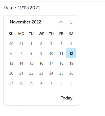 Blazor Calendar with DateOnly