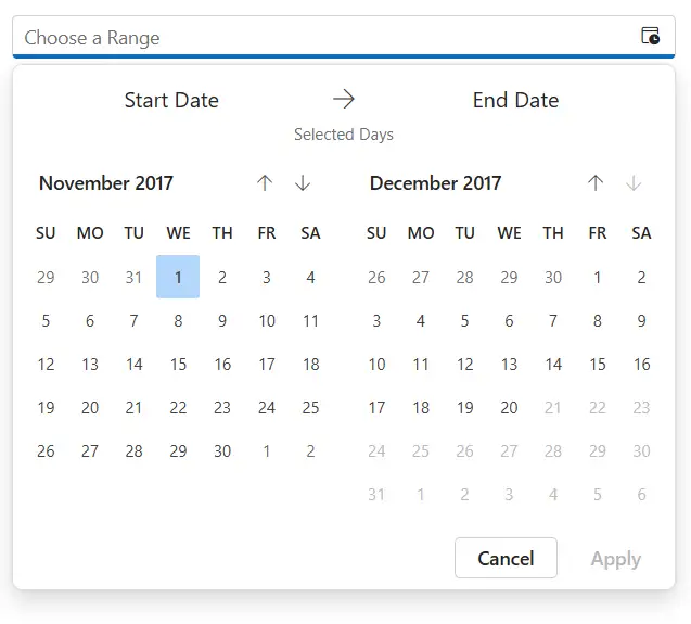 Setting Minimum and Maximum Date in Blazor DateRangePicker