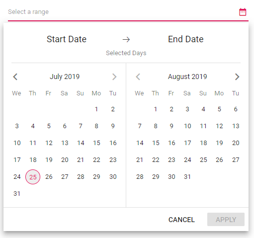 Customization in Blazor DateRangePicker